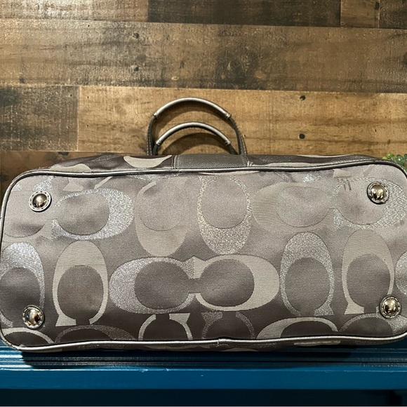 Coach Y2K Grey Silver Purse Kisslock 3 Compartment Shoulder Bag - Picture 5 of 13